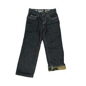 Crazy8 Boys Straight Fit Fleece Lined Jeans Sz 4 NWT Warm Black Camo